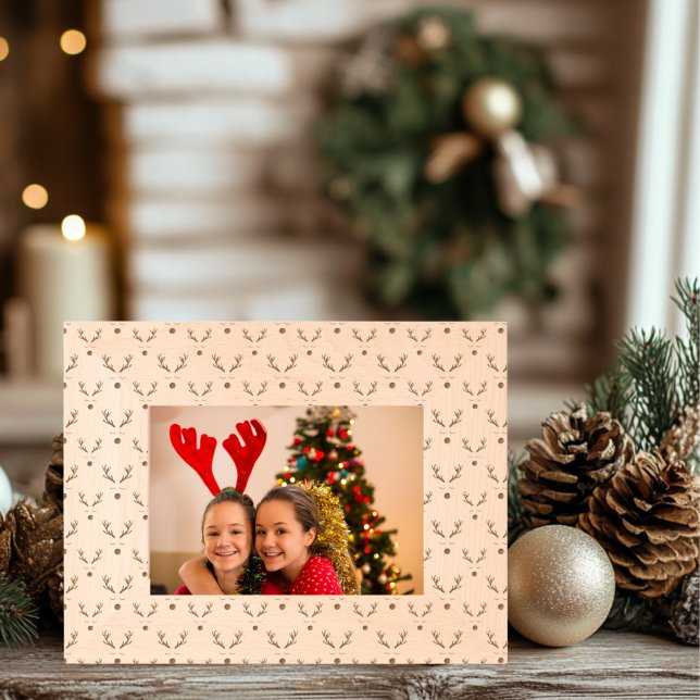 Christmas Reindeer Wooden Etched Frames (Reindeer Christmas Etched Laser Frame)