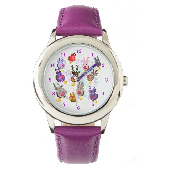 Christmas Reindeers with Bells Watch (Front)