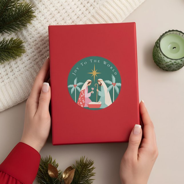 Christmas Religious Nativity Star Of Bethlehem Classic Round Sticker (Christmas Religious Nativity Star Of Bethlehem Classic Round Sticker)