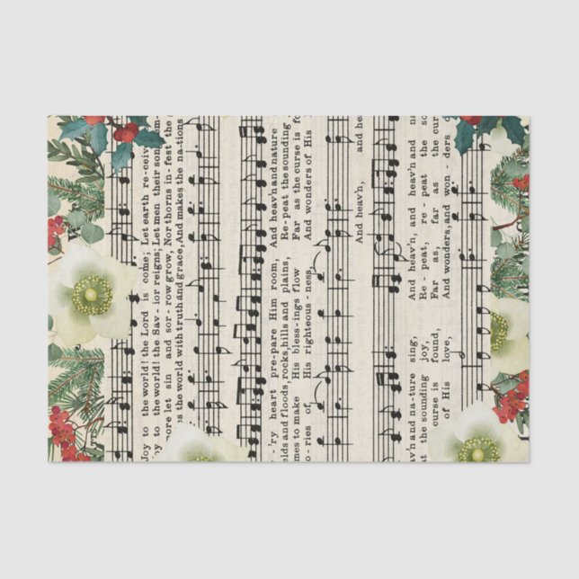 Christmas Religious Sheet Music Tissue Paper (Front)