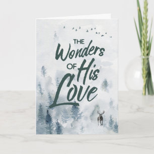 Christmas Religious Wonders of His Love Blessings Card