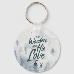 Christmas Religious Wonders of His Love Blessings Key Ring