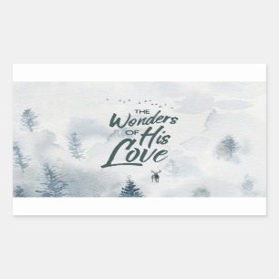 Christmas Religious Wonders of His Love Blessings Rectangular Sticker