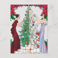 Christmas Retro Art Deco Vintage Elegant Ladies