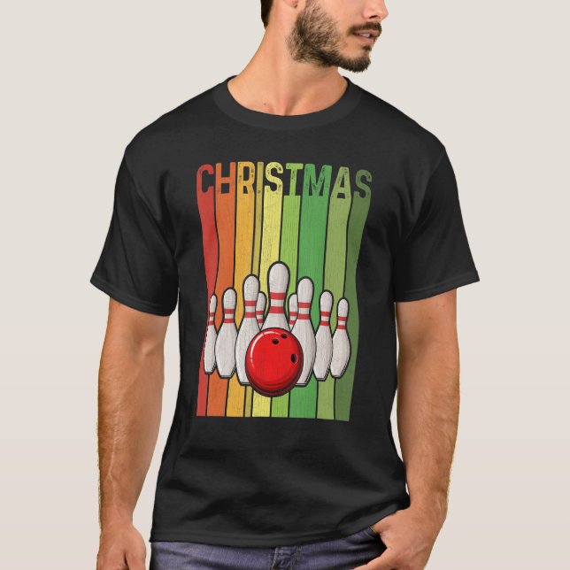 Christmas Retro Bowling Cute Group Matching Xmas H T-Shirt (Front)