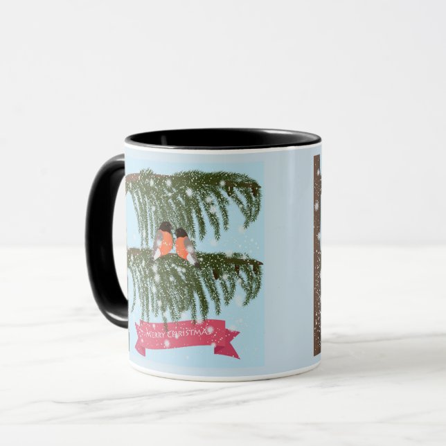 Christmas , Retro , Bullfinches Mug (Front Left)