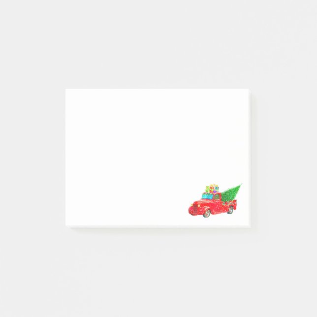 Christmas Retro Car Holiday Post-it Notes (Front)