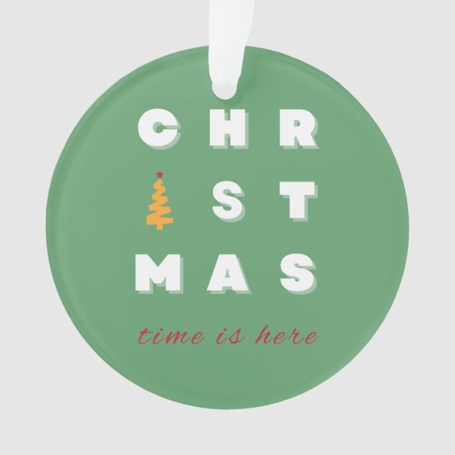  Christmas, Retro Christmas Art, Holiday Season  Ornament (Front)