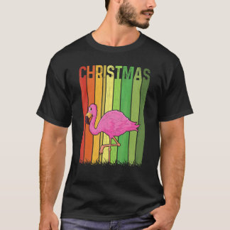 Christmas Retro Flamingo Cute Group Matching Xmas  T-Shirt