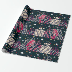 Christmas retro gift colorful wrapping paper