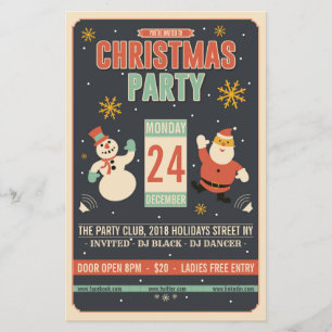 Christmas Retro Party Flyer