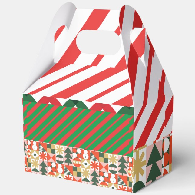 Christmas Retro Pattern Favour Box (Front)