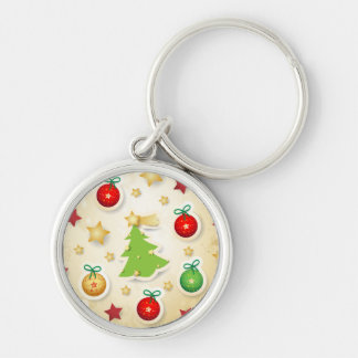 Christmas retro pattern, keychain