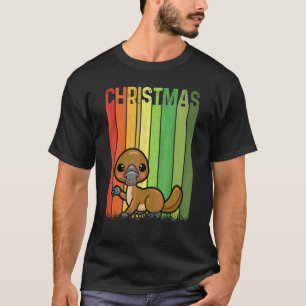 Christmas Retro Platypus Cute Group Matching Xmas T-Shirt