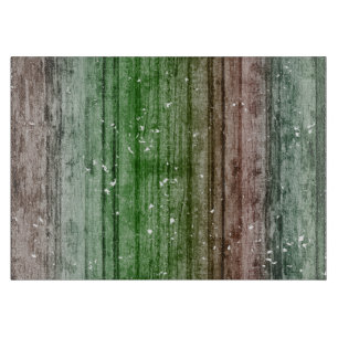 Christmas Retro Red Green Rustic Wood Texture Cutting Board