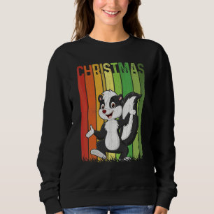Christmas Retro Skunk Cute Group Matching Xmas Hol Sweatshirt