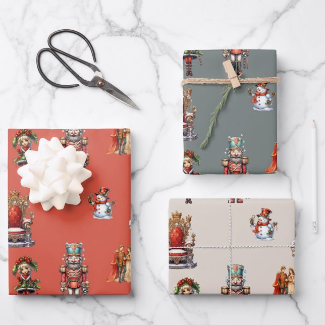 Christmas Retro Vinted Fairycore Wrapping Paper Sheet (Front)