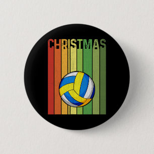 Christmas Retro Volleyball Player Cute Group Match 6 Cm Round Badge
