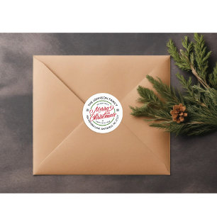 Christmas Return Address Classic Round Sticker