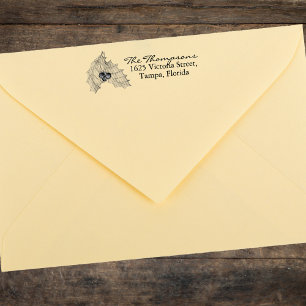 Christmas Return Address Greenery Holly Rubber Stamp