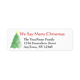 Christmas Return Address Label