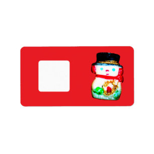 Christmas Return Address Label snowman design