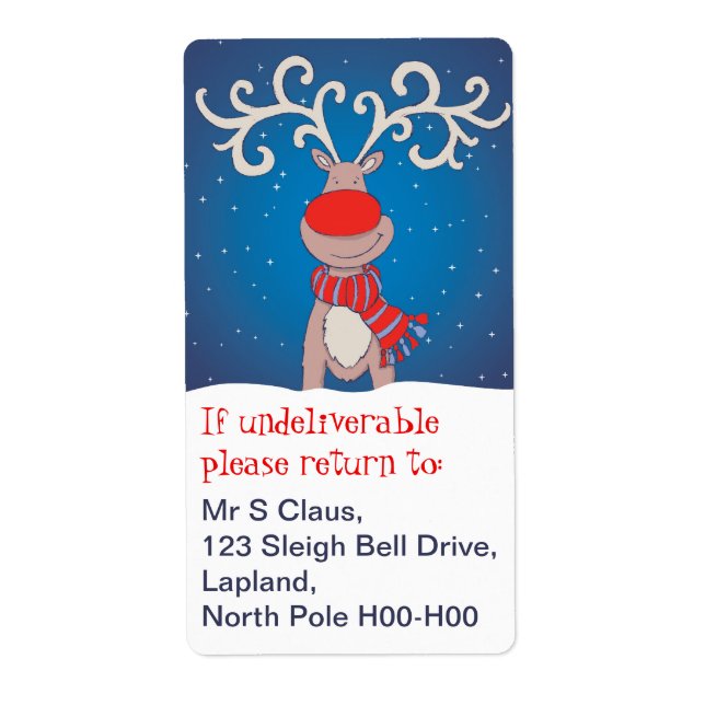 Christmas return address labels blue (Front)