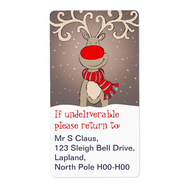 Christmas return address labels grey (Front)