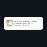 Christmas Return Address Labels Watercolor Wreath<br><div class="desc">These festive Christmas return address label features a watercolor wreath with red bow. Use the template fields to add your personalised text. To see more country holiday designs visit DoTellABelle on Zazzle.</div>