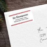 Christmas Return Address Red and White Label<br><div class="desc">This design features a Christmas return address label,  with red and white candy cane stripes,  festive cute typography holiday label seals,  a modern minimalist,  stylish trendy.</div>