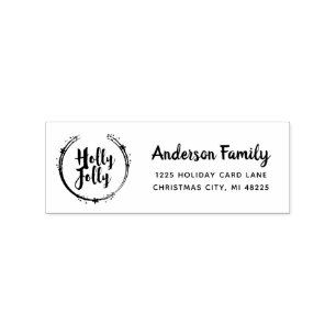 Christmas return address rubber stamp