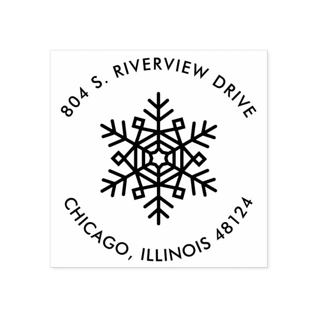 Christmas Return Address Stamp with Snowflake (Imprint)