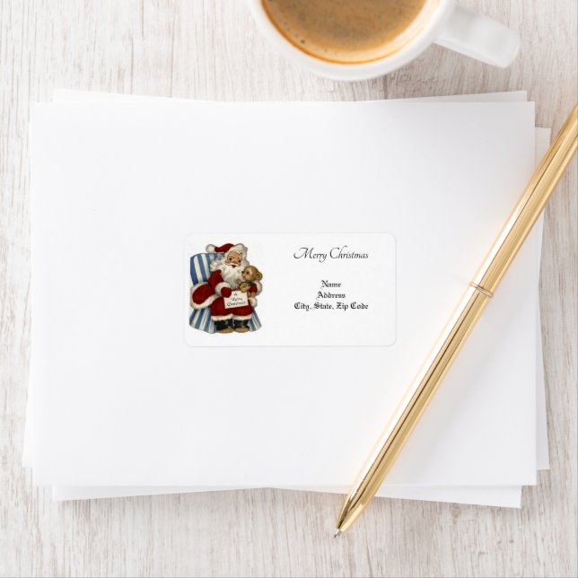 Christmas Return/ Shipping  Address Label, Santa Label (Insitu)