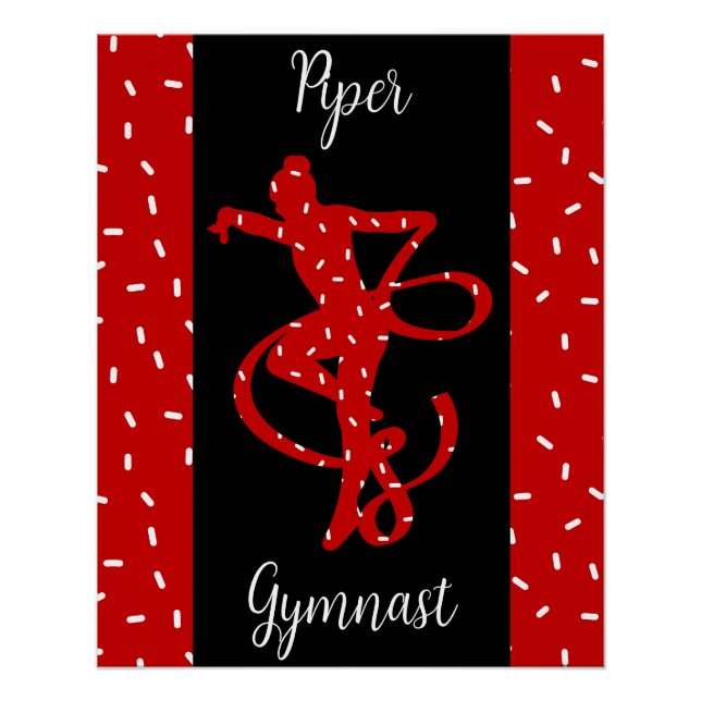 Christmas Rhythmic Gymnastics Red Candy Sprinkle Poster (Front)