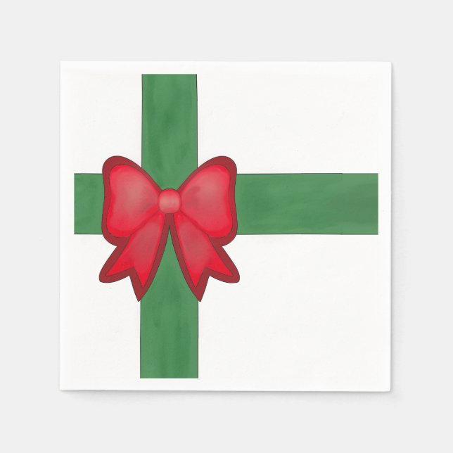 Christmas ribbon and bow napkin (Front)