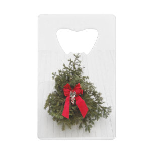 Christmas Ribbon and tree on a barn