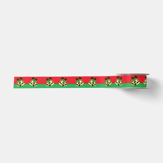Christmas Ribbon Bells Satin Ribbon (Front)