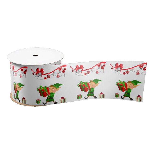Christmas Ribbon, Elf Satin Ribbon (Spool)