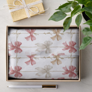 Christmas Ribbon Grid Pattern Tissue Paper