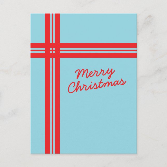 Christmas Ribbon Postcard (Front)