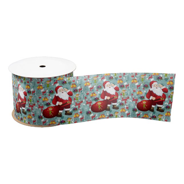 Christmas Ribbon, Santa Satin Ribbon (Spool)