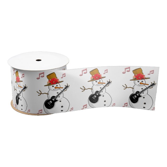 Christmas Ribbon, Snowman Satin Ribbon (Spool)
