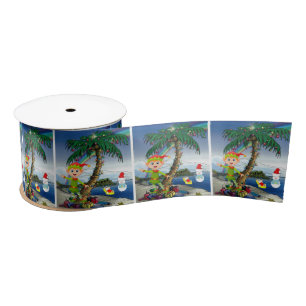 Christmas Ribbon, Snowman Satin Ribbon