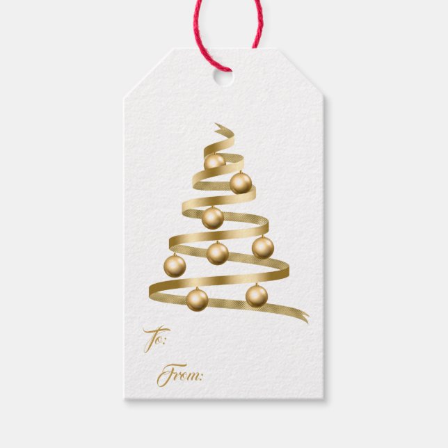 Christmas Ribbon Tree Gift Tags (Front)