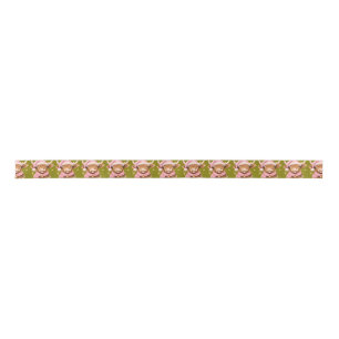 Christmas Ribbon With Cow Design Satin Ribbon