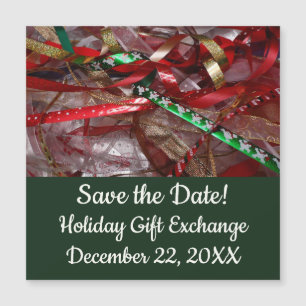 Christmas Ribbons Red Green and Gold Holiday