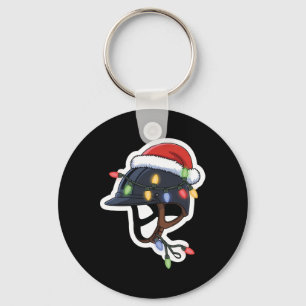 Christmas Riding Helmet Festive Holiday Xmas Key Ring