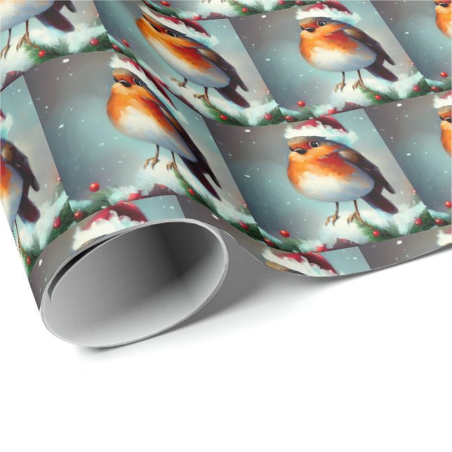 Christmas Robin 1 Wrapping Paper (Roll Corner)