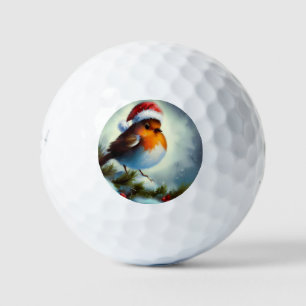 Christmas Robin (3) Golf Balls