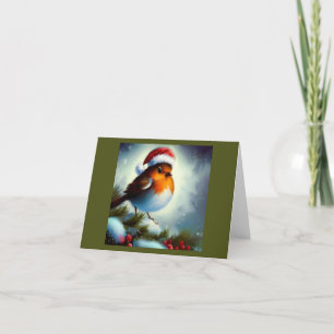 Christmas Robin 3 Holiday Card